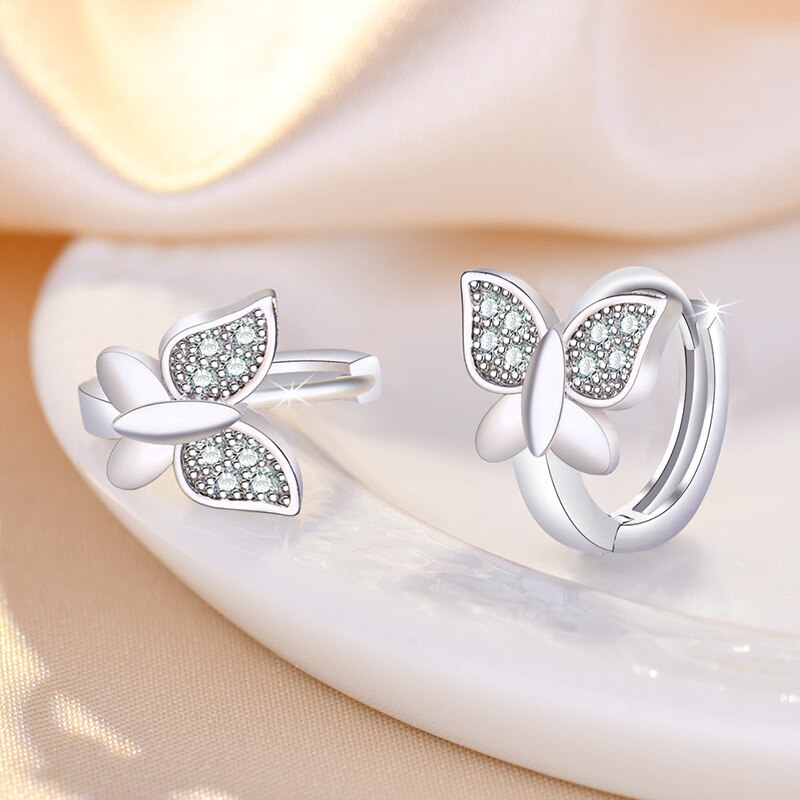 exquisit Gold Opal Kreis Ohrringe Für Frauen AAA Zirkon Glänzenden Strass Blätter Schmetterling Platz Ohrring Hochzeit Schmuck: ER22Y0138-3
