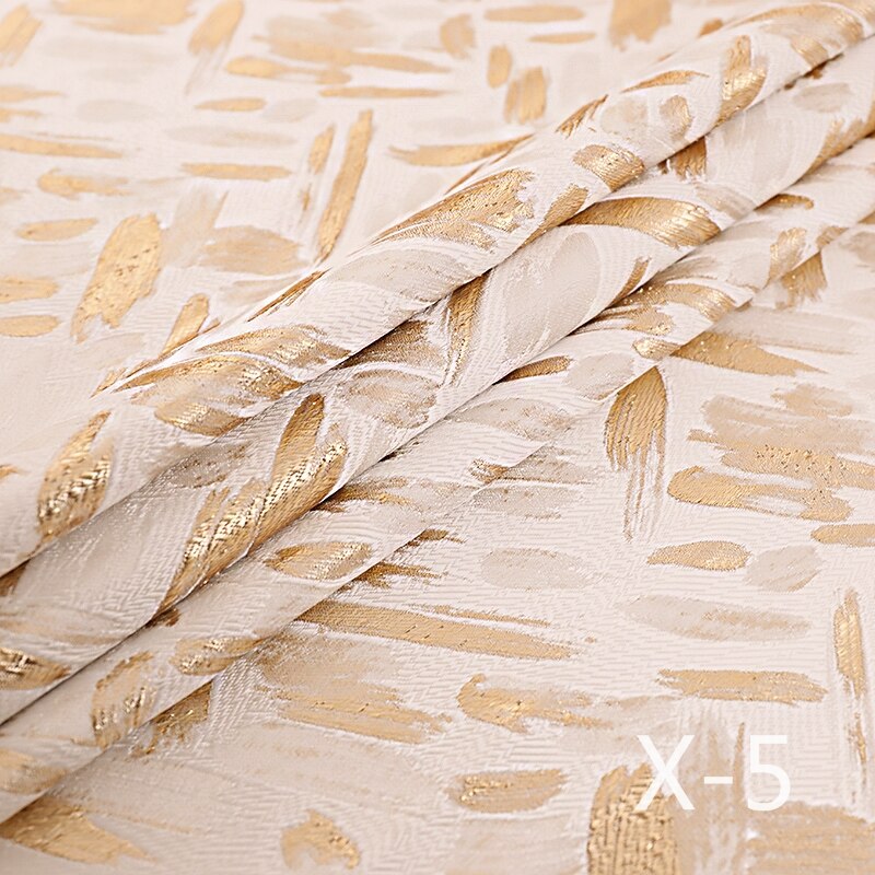Jacquard Satin Fabric Gold Thread Sewing Material High-end Ladies Dress/Suit Fabric100*150cm: X-5