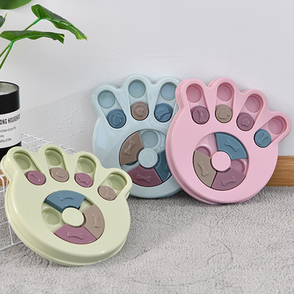 Creatieve Trage Voedsel Kom Voor Kleine Middelgrote Honden Puppy Voeden Doseren Training Disc Plastic Interactieve Puzzel Speelgoed