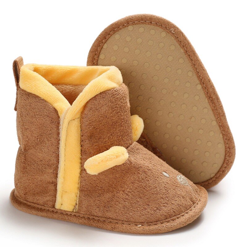 Botas de bebé recién nacido invierno cálido parche arranque para bebés niñas niños precioso Fondo suave zapatos de bebé de interior 0-18M