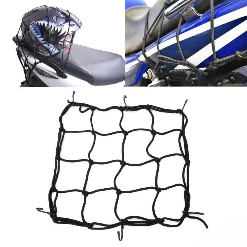 Motorbagagenet Fiets 6-haken Houd brandstoftank Bagage Mesh Web Styling Moto verstelbaar bagagenet