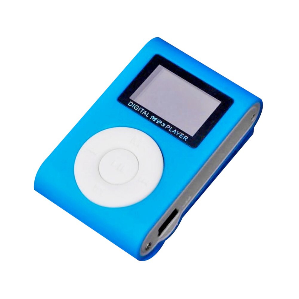 MP3 Player Mini Music Media Clip Player Portable LCD Screen USB Support Micro SD TF Card Walkman Reader: Blue