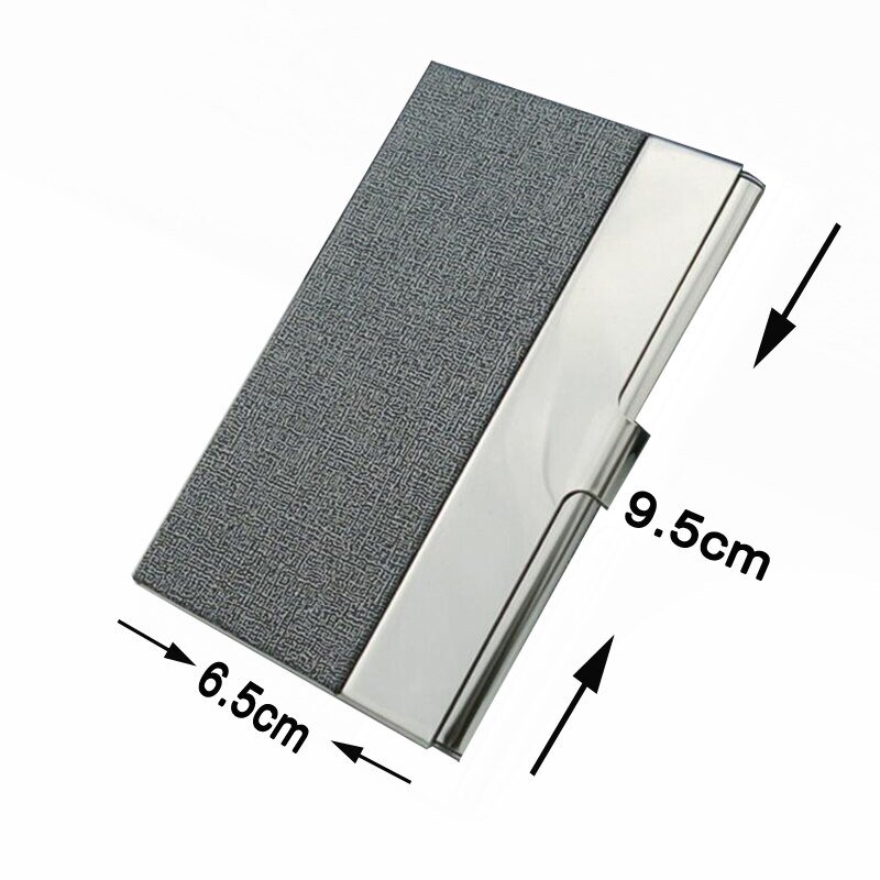 Aluminum PU Leather Business Credit Card Holder For Women Men Steel Portable ID Name Card Bank Male Cardholder