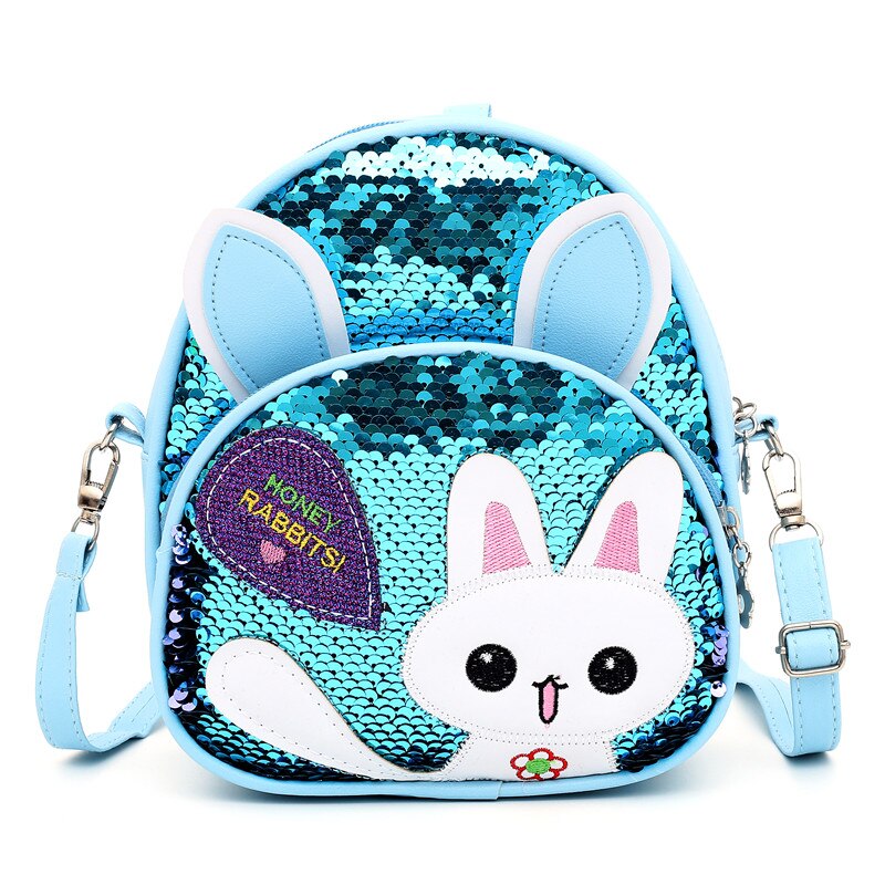 Novedad de , bandolera de dibujos animados de lentejuelas, mochila de para guardería, mochila para niños pequeños, mochila para nuevas tendencias: Azul