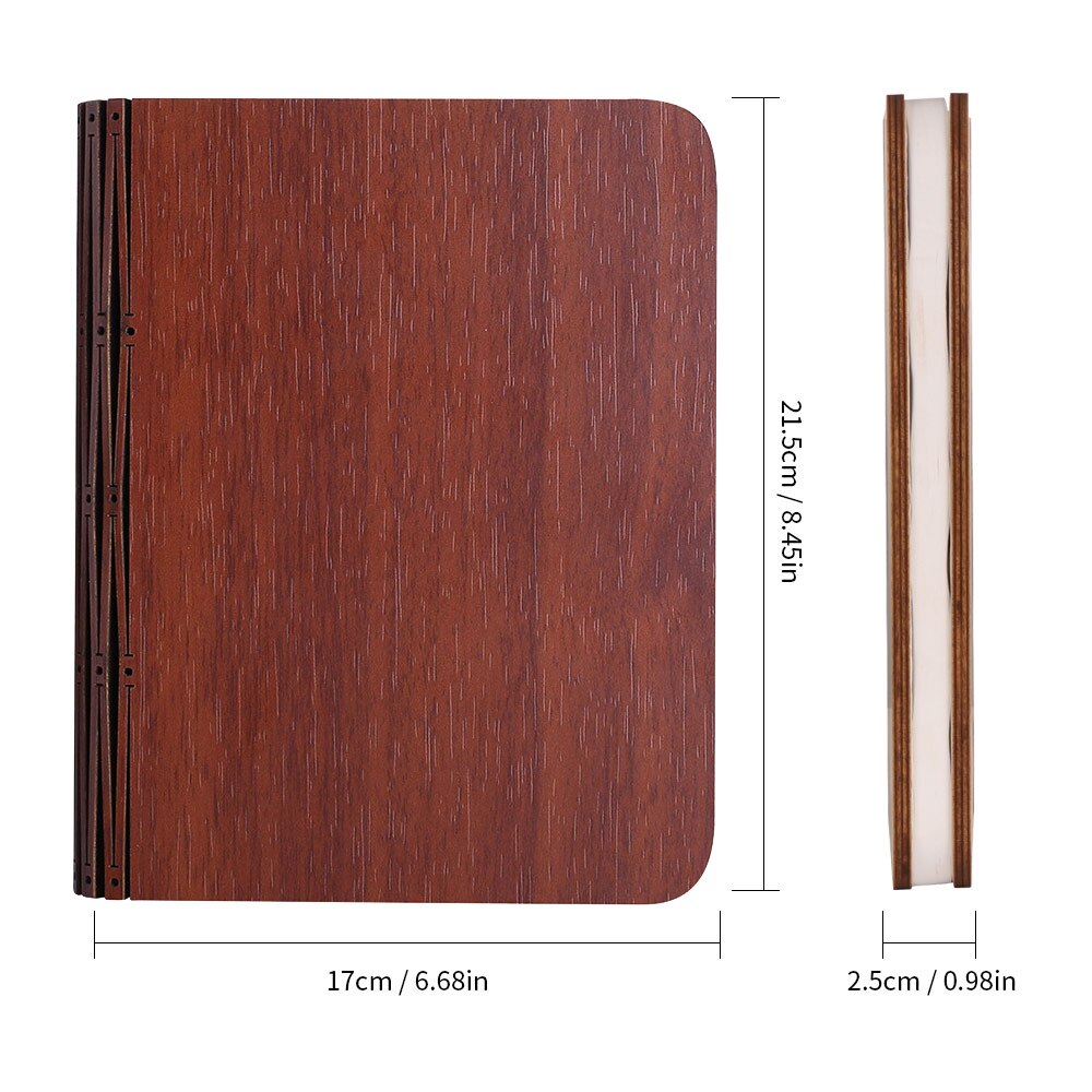 Wood Grain Book Light Flip Page Folding Rechargeable Led Book Light Custom Wooden Book Lamp Night Light