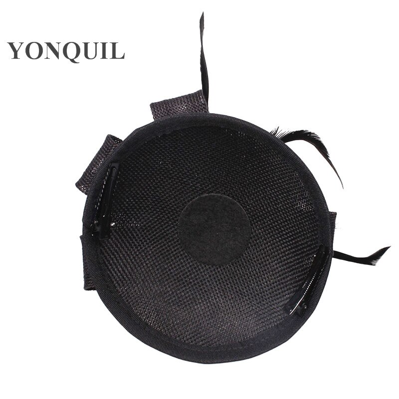 Zwarte chique fascinatorhoeden voor dames, chique hoofddeksels met haarclip, mesh-evenementhoofddeksel met bruiloftsaccessoires