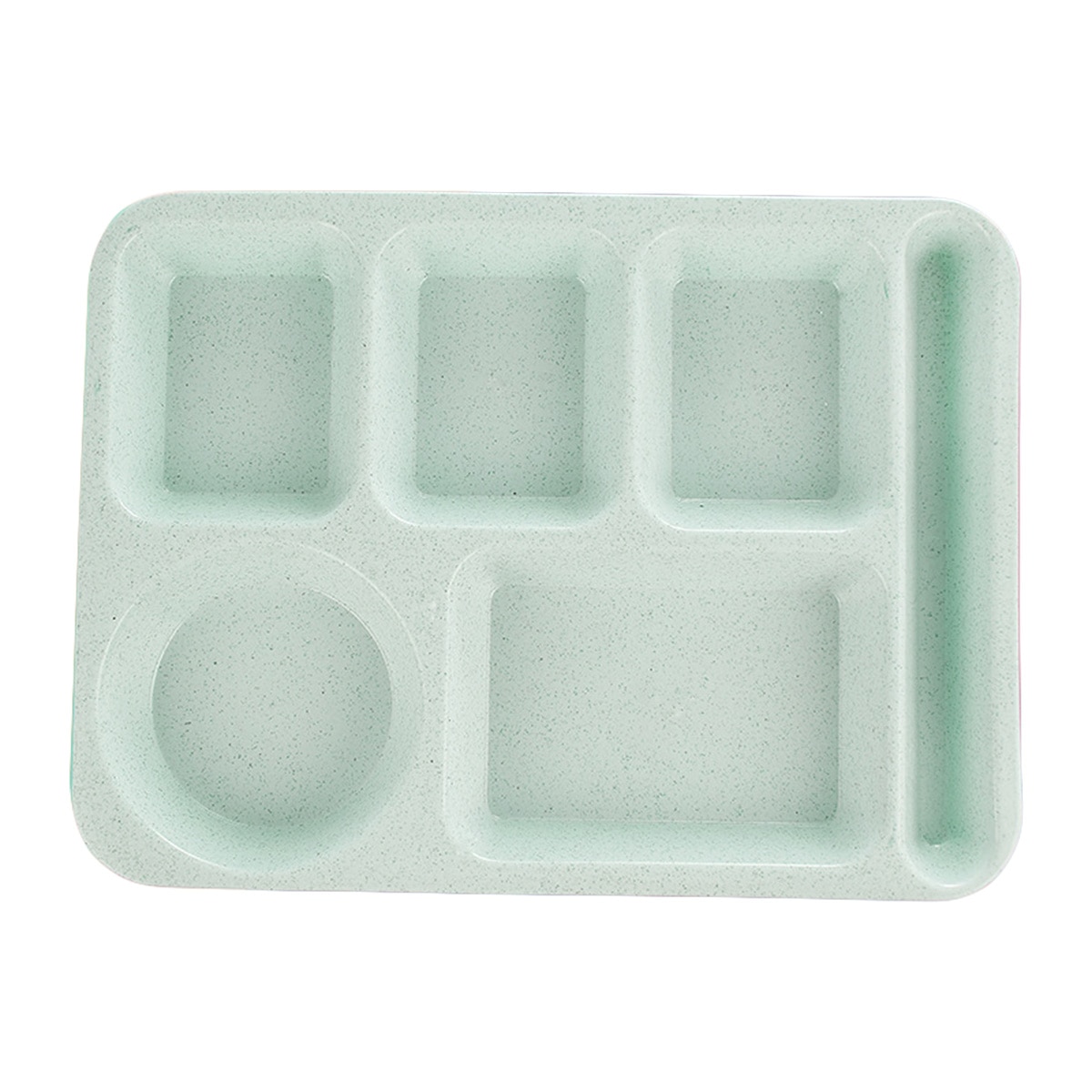 Portable Eco-friendly Wheat Straw 6-Compartment Lunch Container Food Meal Storage Picnic Tray with Fork Spoon & Chopsticks: Green