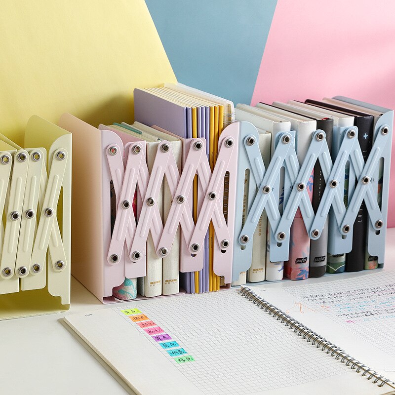 Estantería retráctil de Color, utilizada para estantes de libros, estantes ajustables, con soportes para bolígrafos, escritorios, suministros de oficina