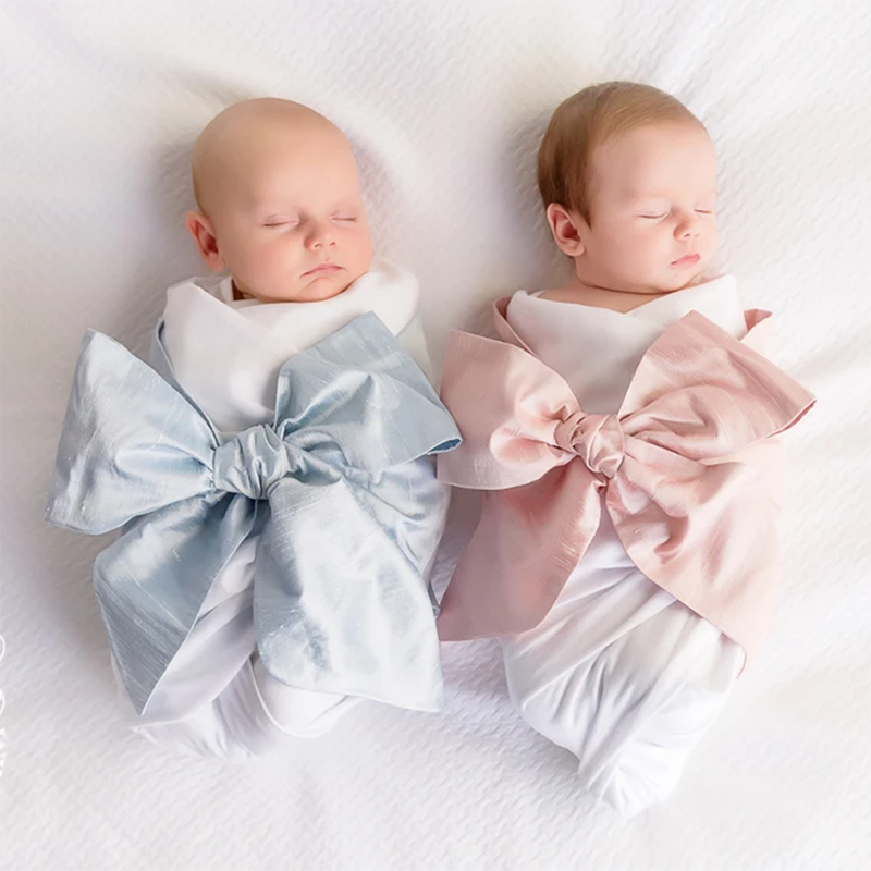 -né bébé photographie bébé sommeil soie grand nœud emmailloter Bundle bébé emmailloter couverture photographie accessoires nouveauté