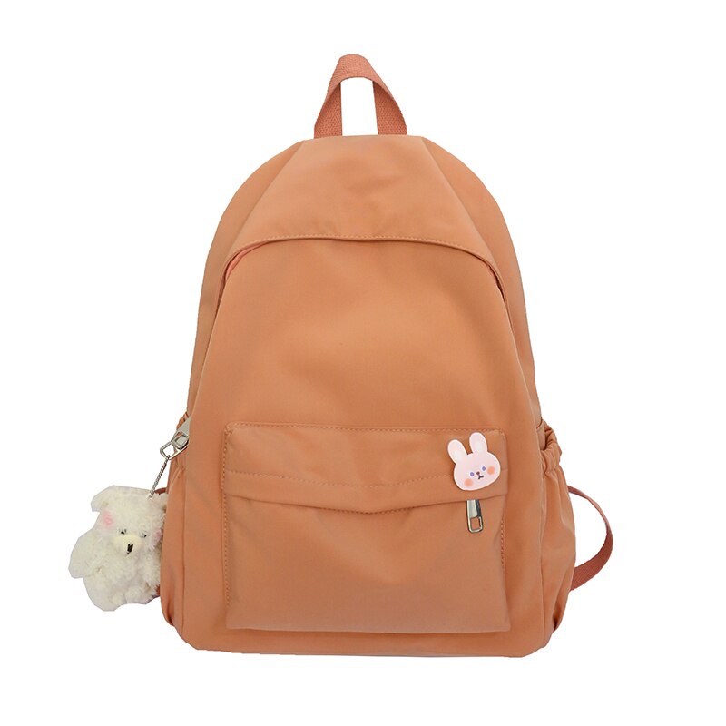 Hocodo afslappet rygsække kvinder ensfarvet kvinder skuldertaske nylon teenage pige skoletaske trend rygsæk mochilas kvinde: Orange
