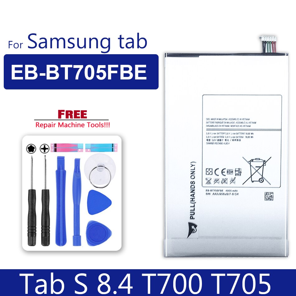 Tablet Battery For Samsung Galaxy Tab 2 3 4/Tab S S2 S3/tab A/tab E (7.0 8.0 8.4 9.6 9.7 10.1 10.5) For Pro 8.4/Note 8 10.1 12.2: Tab S 8.4 T700 T705
