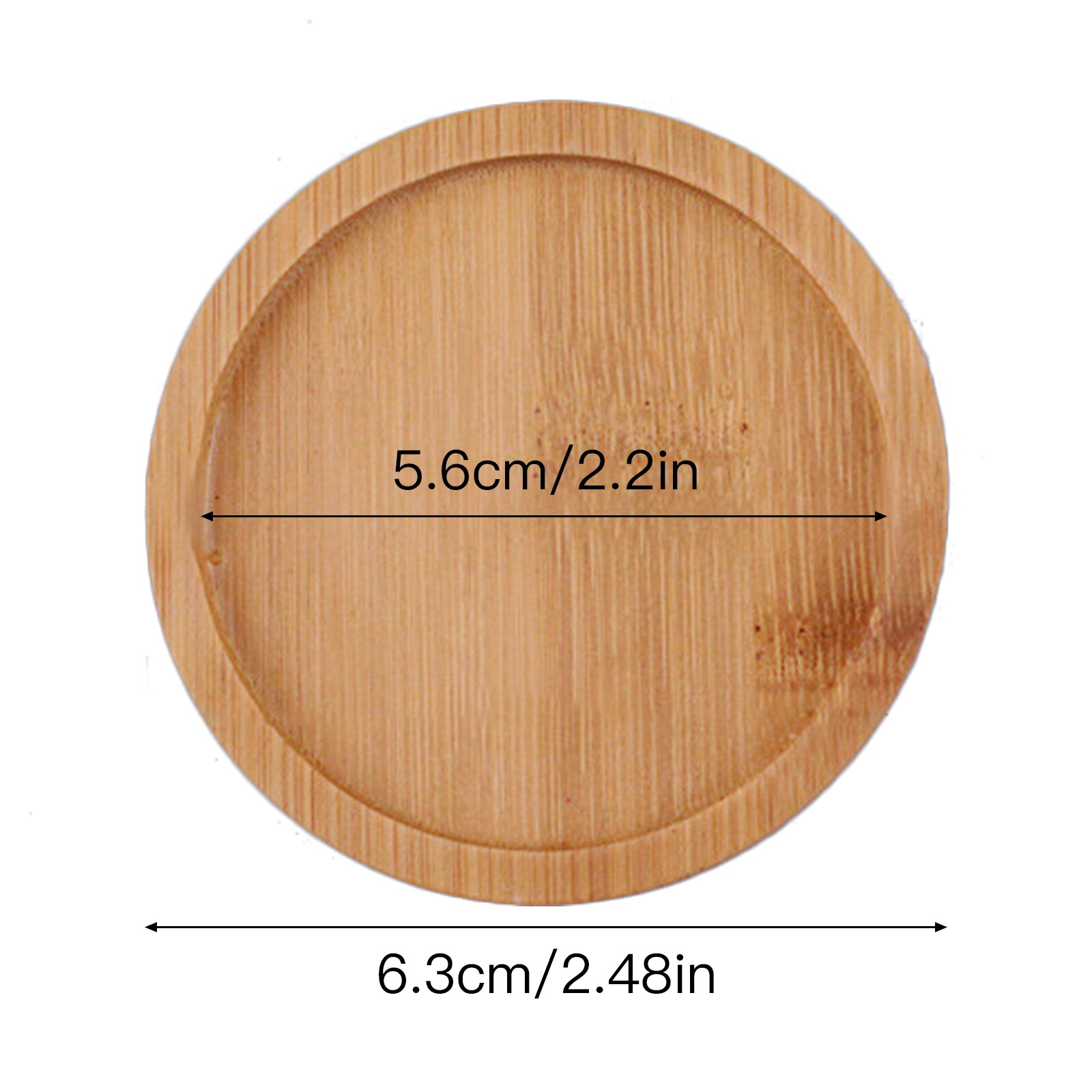 2Pcs Bambu Vierkante Bamboe Platen Bloem Stand Ronde Kommen Voor Vetplanten Potten Trays Base Stand Tuin Decor Plant Stand: 6.3x1cm 2pcs