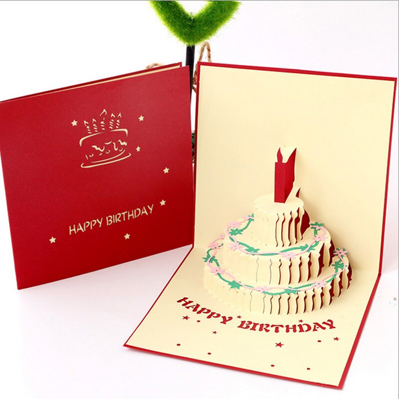 Birthday 3D Cake Card Theme Handmade Birthday Greetings Cards 3D Popup Cards Birthday Card