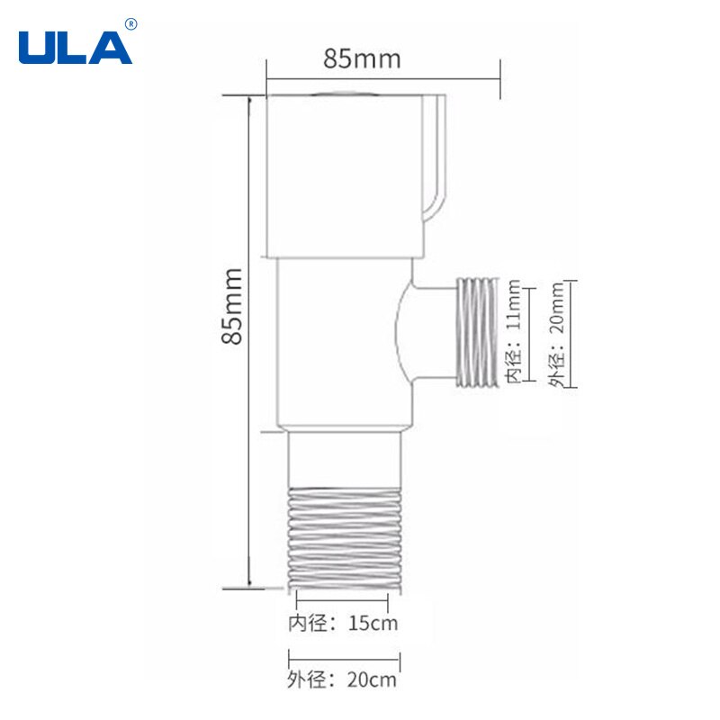 304 Stainless Steel Valve With One Inlet And Outlet Water Stop Valve Double Outlet Triangle Valve