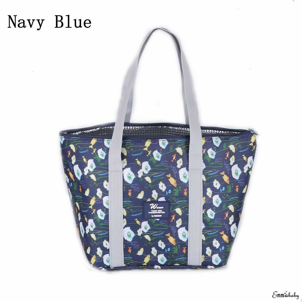 Limite 100 pour les femmes enfants hommes isolé toile boîte fourre-tout sac thermique refroidisseur alimentaire sacs à déjeuner: Deep Blue