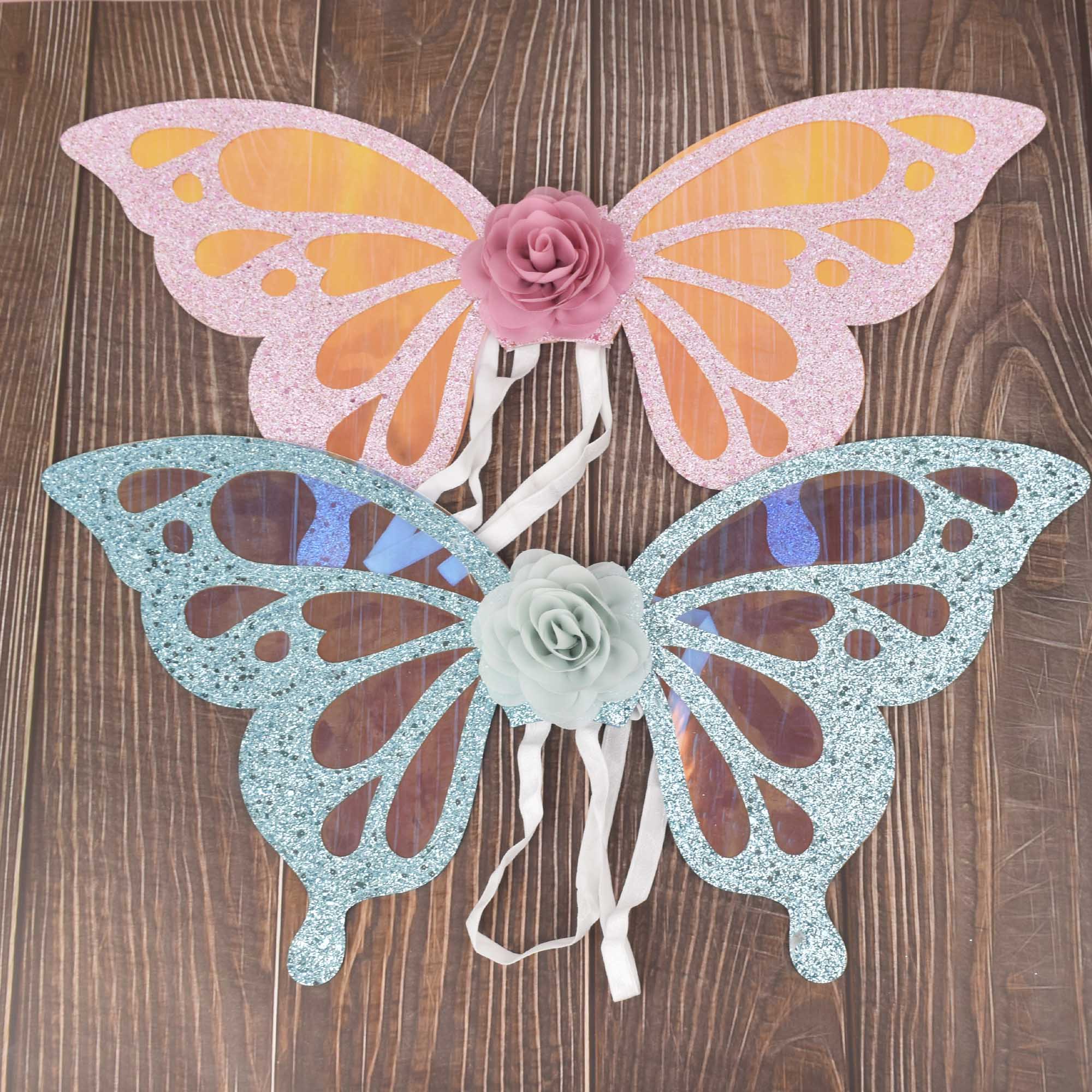 1Pcs Glitter Vlinder Vleugels, Tuin Elf Vleugels, Fee Vleugels, Kids Halloween Kostuum, Fee Kostuums, 2 Kleur Opties