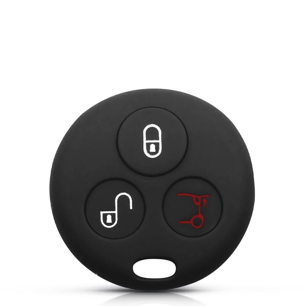 KEYYOU DIY For Benz SMART Fortwo For Mercedes Benz Replacement Remote Auto Car Key Case Fob Case 3 Buttons With Blade: black silicone case