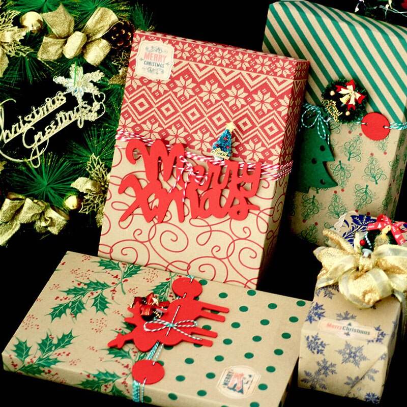 25 pçs/lote Inglês Letras de Papel de Embrulho Papel De Embrulho De Natal Rolo de Papel Ofício DIY Buquê de Presente de Aniversário de Casamento Suprimentos
