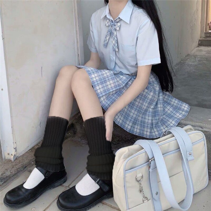 Leg Warmers Ankle Warmer Calf Socks Lolita Warmer Women Long Woman Winter Boot Cuff Socks Knee high boots: black