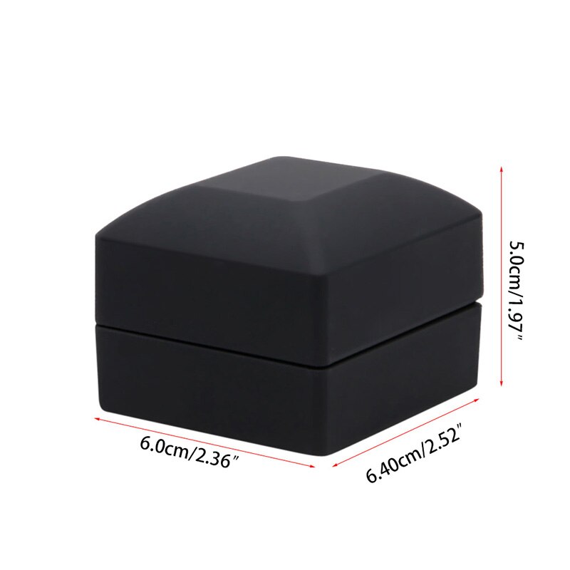 1Pc LED Lighted Earring Ring Box Wedding Engagement Ring Jewelry Display Holder Case (Only Ring Box,Not Included Ring)