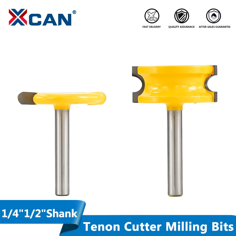 XCAN Canoe Flute and Bead Router Bit Set 1/4" 1/2" Tenon Cutter Milling Bits Carbide Router Bit For Wood Cutter