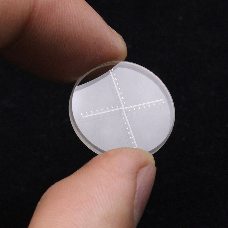 Średnica 20 mm mikrometr okularowy DIV 0.1mm krzyż siatka pomiarowa mikrometr okularowy robić kalibracji mikroskopu