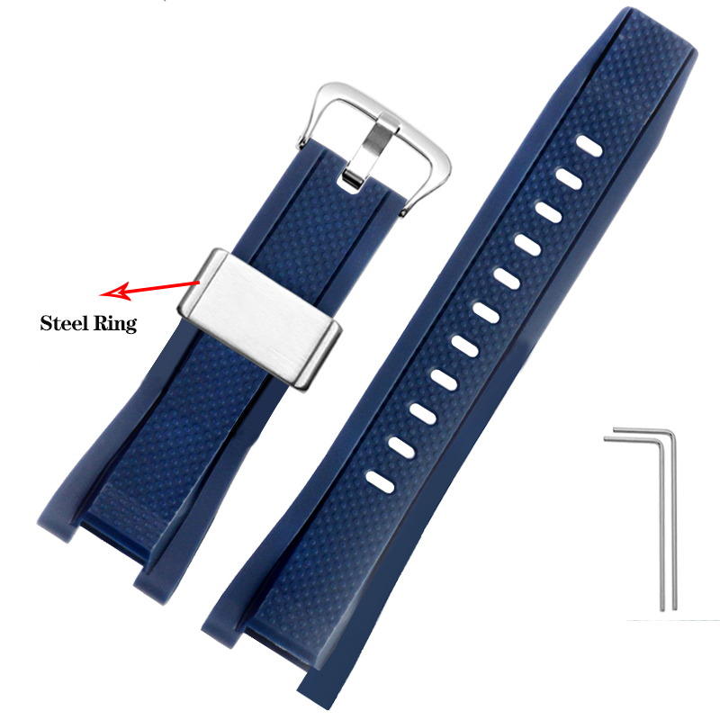 Cinturino in gomma siliconica per Casio G-shock GST serie GST-W300 210 400G S130 S310 S330 B100 cinturino sportivo cinturino: Rosa chiaro Bianco