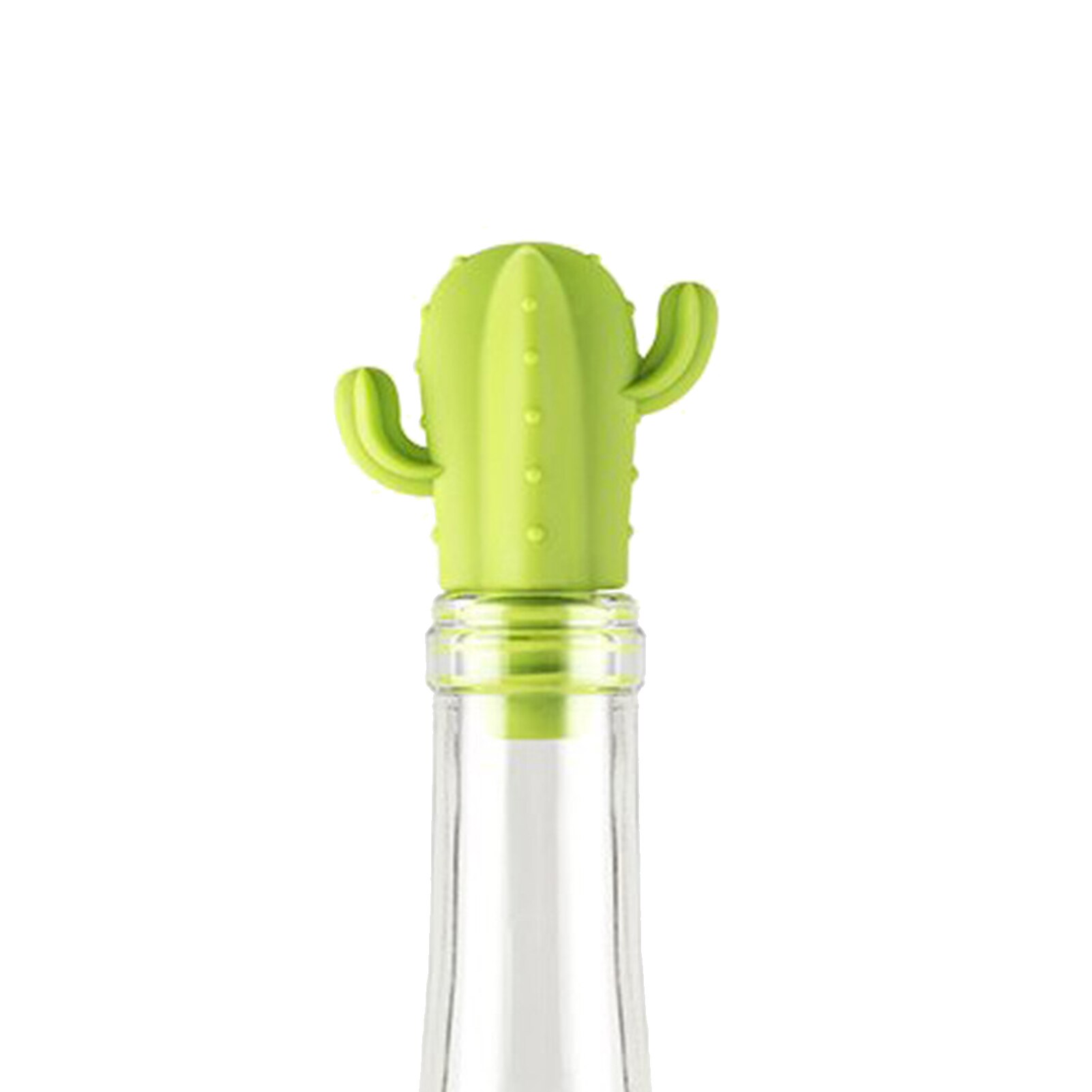 Söt kaktus silikon vinflaska propp anti-läckage plugg glas markör set silikon propp öl lock flasklock