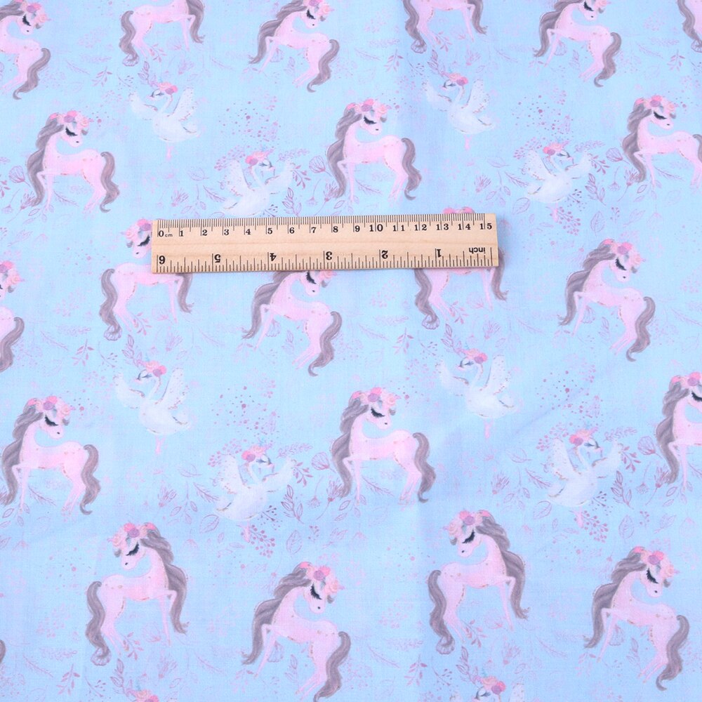 50*145cm Polyester&cotton Unicorn Printed Fabric Sewing Quilt Fabric DIY Patchwork Cloth Baby Clothes Bags Material,c8677: 1073200001