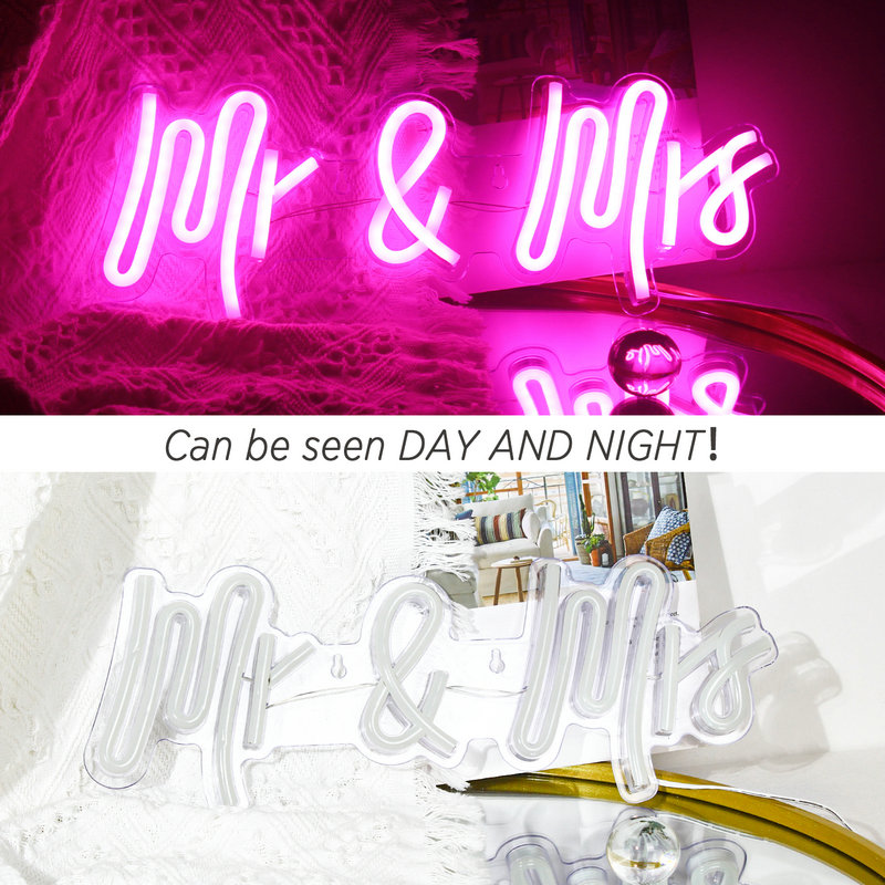 Ineonlife Neon Sign Mr En Ms Voor Party Muur Decor Neon Borden Voor Slaapkamer Meisje Anniversary Party Valentineday Bruiloft decor