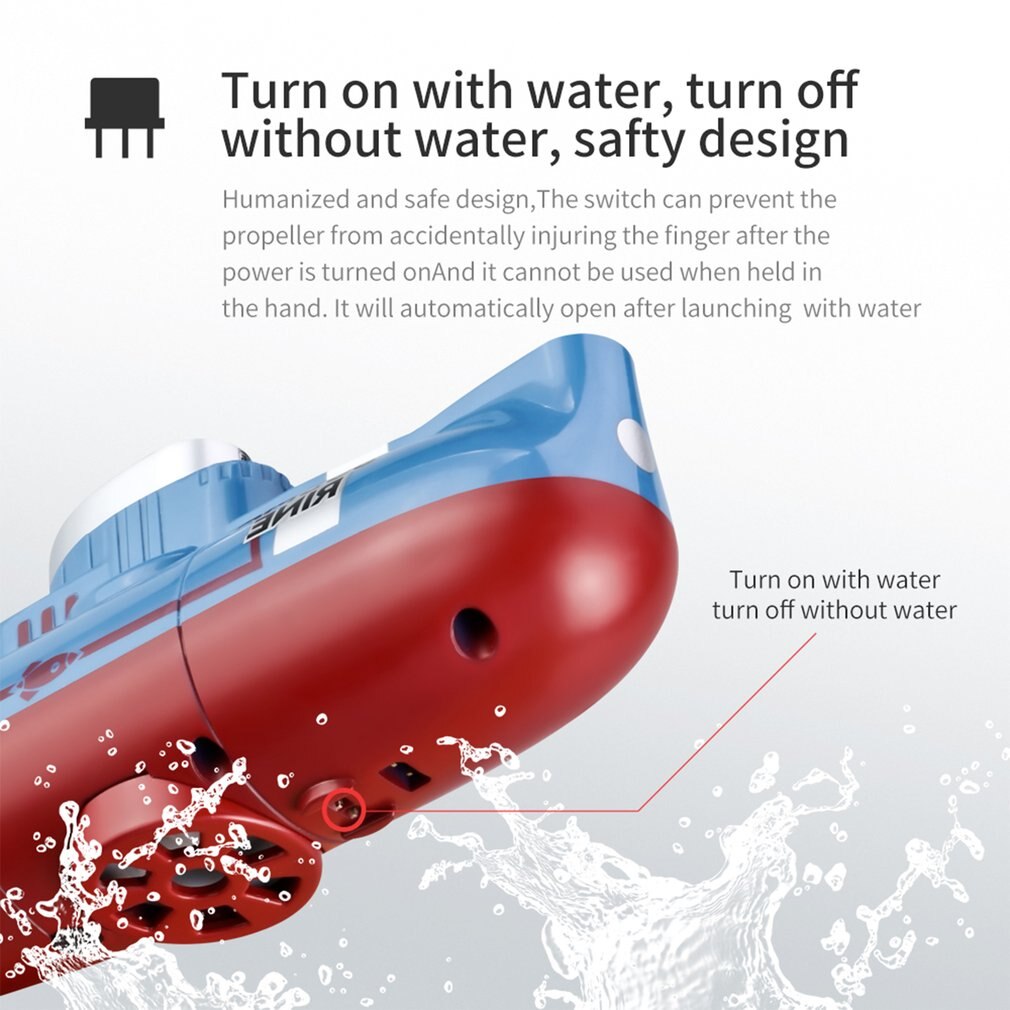 Mini RC Submarine 6 Channel Remote Control Boat Ship Waterproof Diving Toy Simulation Model For Kids