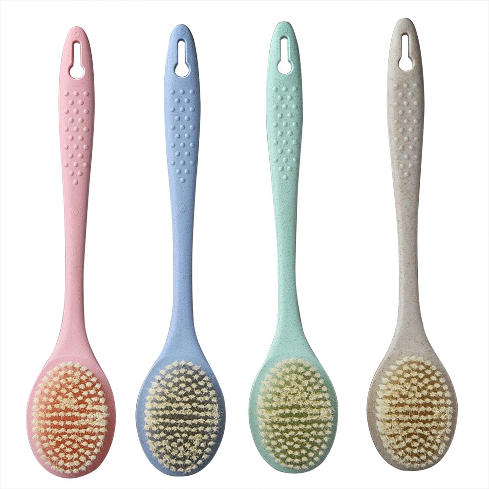 4 stuks zachte schrobborstel reinigingsborstels, spons met plastic handvat cups borstel scrubber waswaterflessen reiniger thermosbeker reinigingsgereedschap (wit, groen, blauw, roze