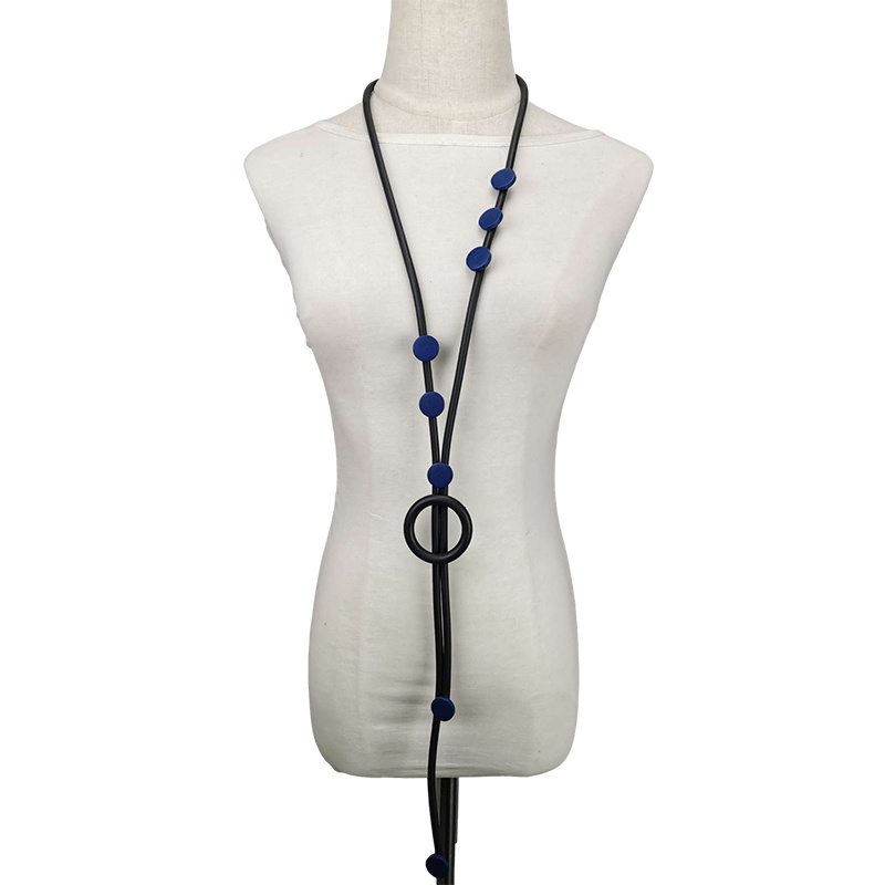 Damesmode Boheemse lange ketting Sieraden Luxe Rubberen sieraden Ketting Kostuum Feestaccessoires Hanger Kettingen