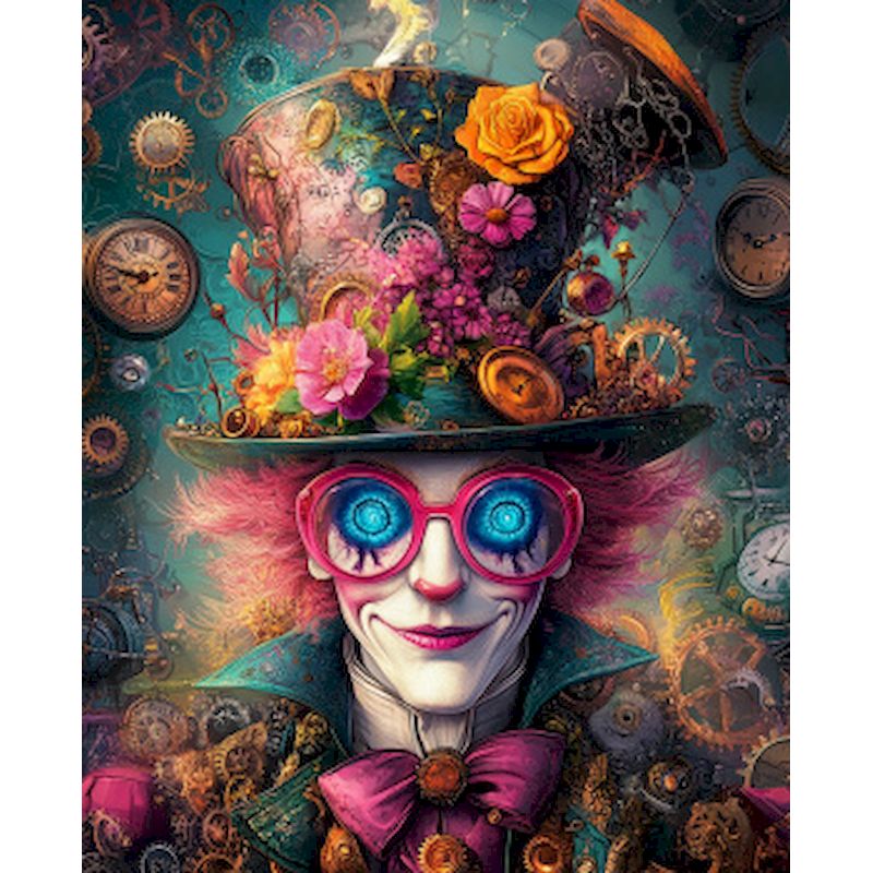 Fotoanpassad målning efter nummer clown för vuxna diy-kit figurmålning på duk akrylfärg teckning handmålad heminredning: Ljusgrön / 60 x 90cm