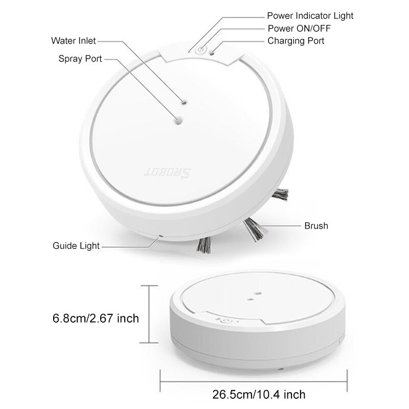 multifunctional 4 in 1 Smart Robot Spray Sweeping Robot Disinfection Humidification Rechargeable Dry Wet Vacuum Cleaner