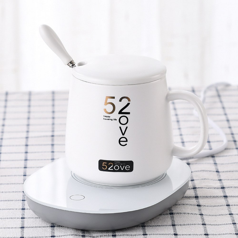 Varmemelk kaffekrus selskapet enhet kopp keramisk intelligent termostat kopp automatisk induksjonsisolasjon utgangspunkt kopp: Dalbane hvit kopp