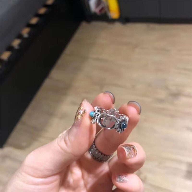 Bague en argent Sterling 925 Turquoise pour femmes, bijoux à la , breloque européenne, de ,