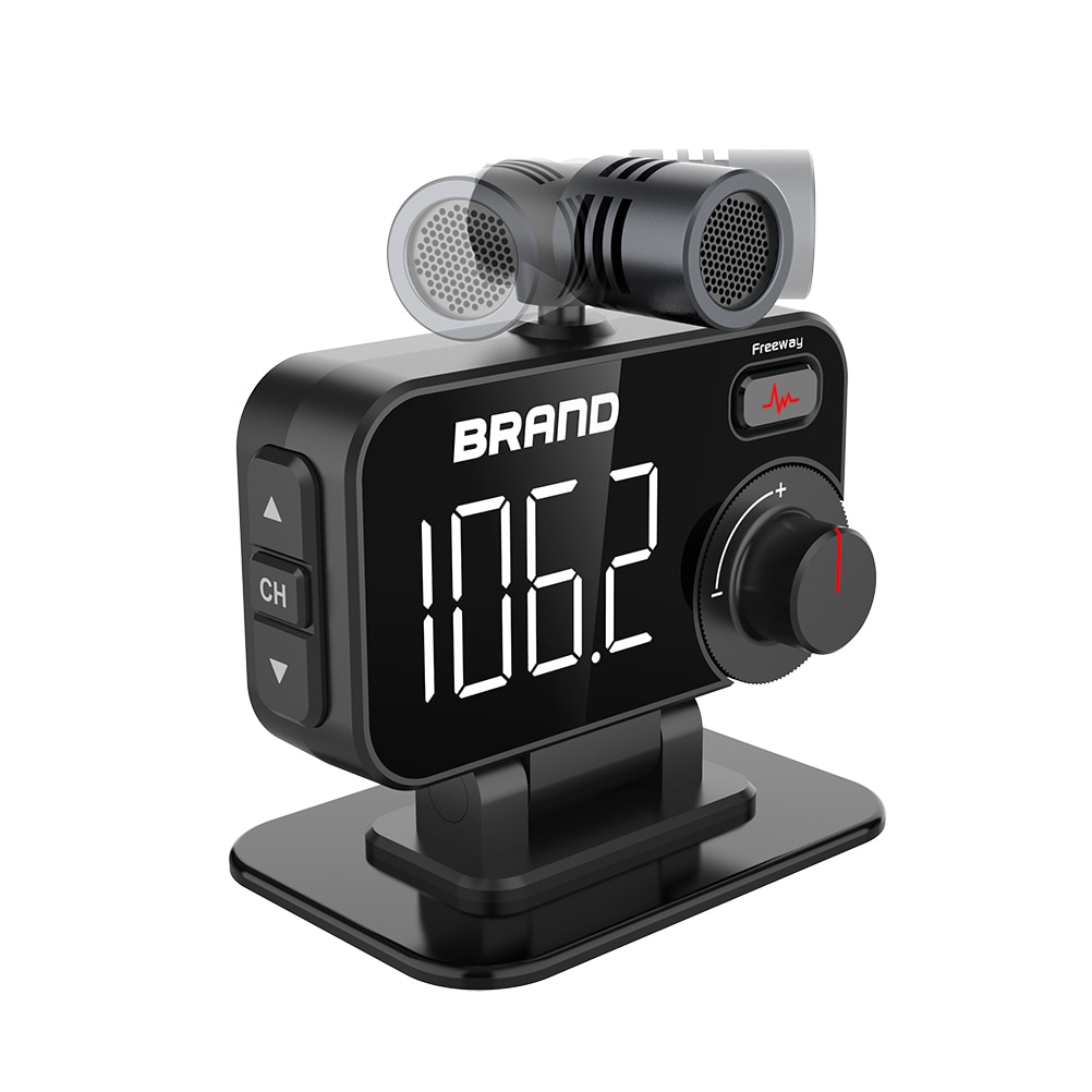 Bluetooth Car MP3 Handsfree Call TF Card Lossless Music Player Car FM Transmitter Dual USB Fast Charger with External Microphone