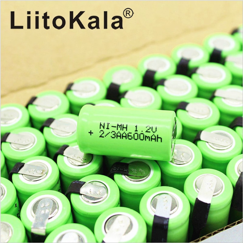 Liitokala 2/3AA Ni-Mh Batterij Aa 1.2V 600 Mah Oplaadbare Batterij Met Pinnen