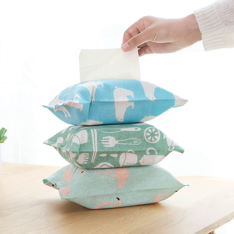 1pcs Cloth Tissue Box Storage Box Towel Tissue Pumping Paper Bags for Toliet Home Decorations Baby Wipes Box