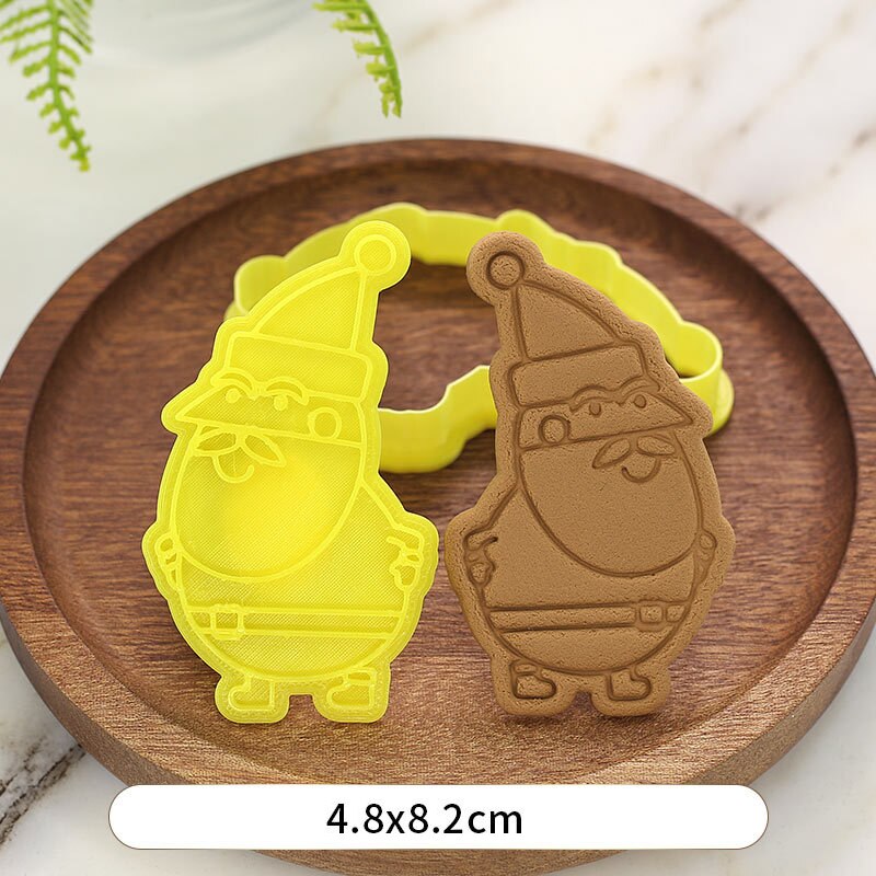 Weihnachten Keks Form 3D Cookie Plunger Mold DIY Santa Claus Modell Backform Werkzeug Weihnachten Backform: BT2009-YD019-1