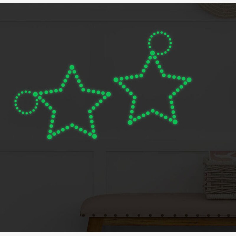 Lichtgevende Polka Cirkels Stippen Muur Sticker Voor Kinderen Kamers Plafond Muurstickers Glow In The Dark Peel & Stick Ronde art Mural