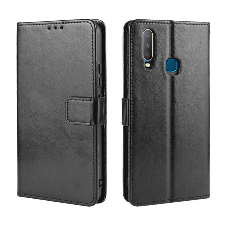 VIVO Y11 Case For VIVOY11 Case Wallet PU Leather Protective Phone Case On VIVO Y11 Y 11 Y12 Y15 Y17 VIVOY11 Case Flip Cover: VIVO Y11 / Black