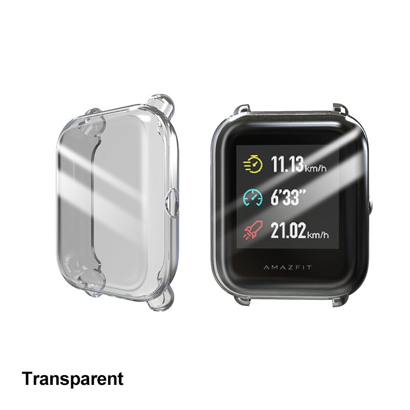 Bapick capa completa tpu macio pára-choques para xiaomi amazfit bip caso relógio inteligente protetor de tela para amazfit bip S lite caso acessórios