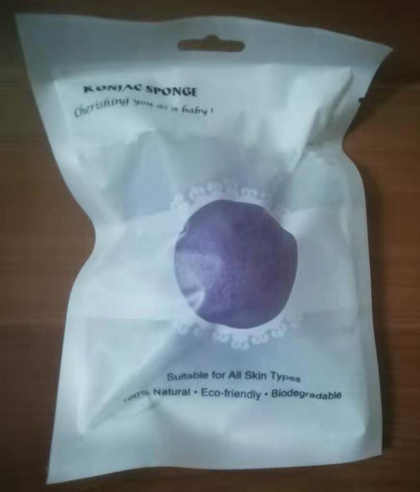 ShinBay 2pcs Natural Konjac Sponge for Washing Face Round konjac konnyaku sponge Facial Cleansing Exfoliator Bathing Puff: purple