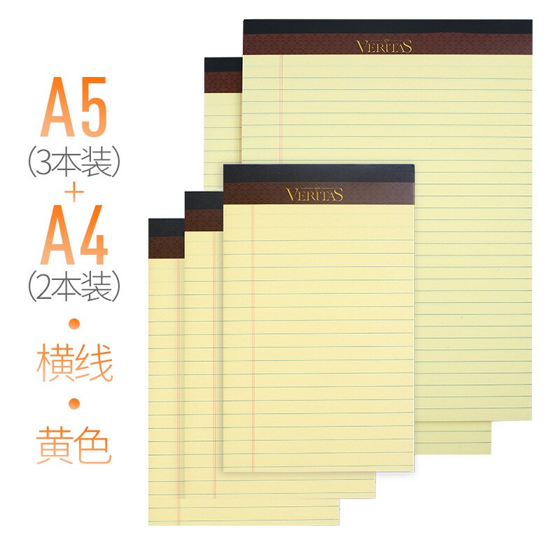 Book Kaisa Vitas writepads American Laptop A4 Writing Pads Tearable Grid Noteboy Notebook Vertical: A4 Yellow Horizontal Line 2   A5 Yellow Horizontal Line 3