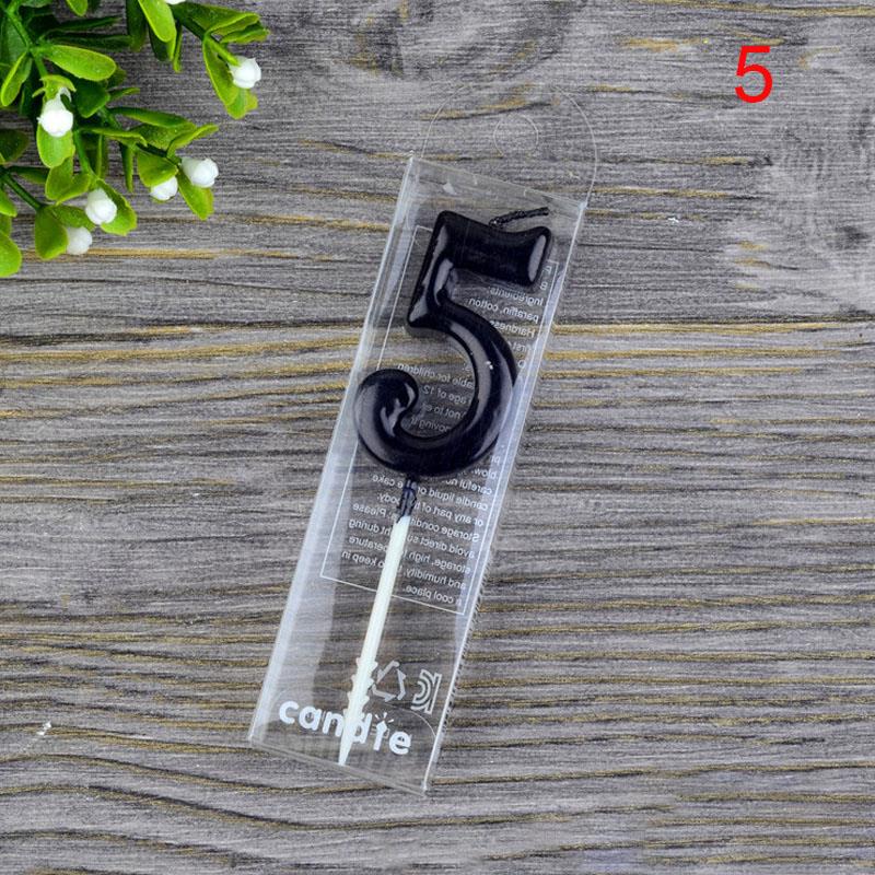 1 2 3 4 5 6 7 8 9 0 Velas de cumpleaños de color negro Velas de cumpleaños para niños para suministros de de pastel Decoración Velas de pastel: Crema