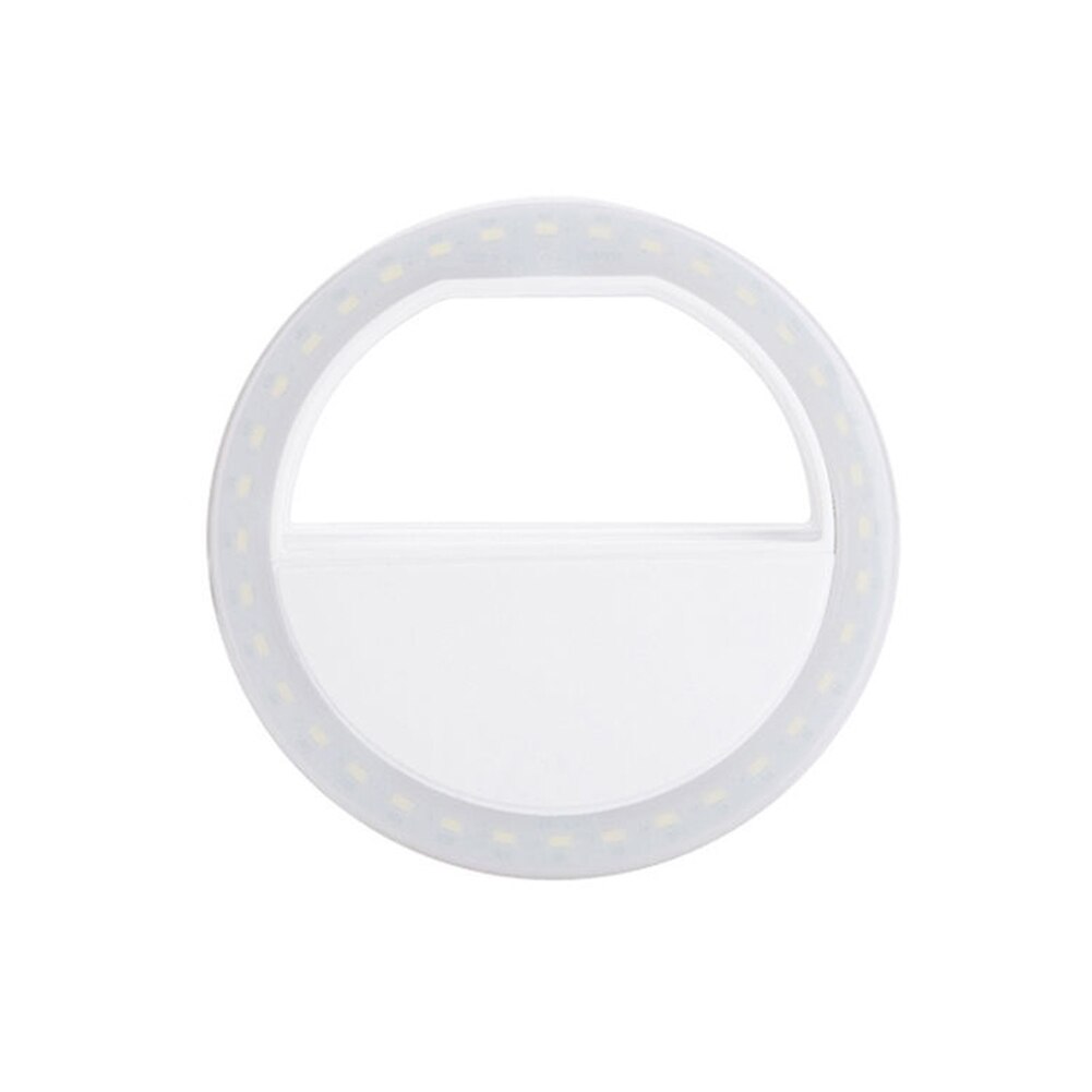 Luz de preenchimento portátil do grampo da fotografia do anel do diodo emissor de luz de selfie da suficiência do grampo para o telefone do iphone android: WHITE