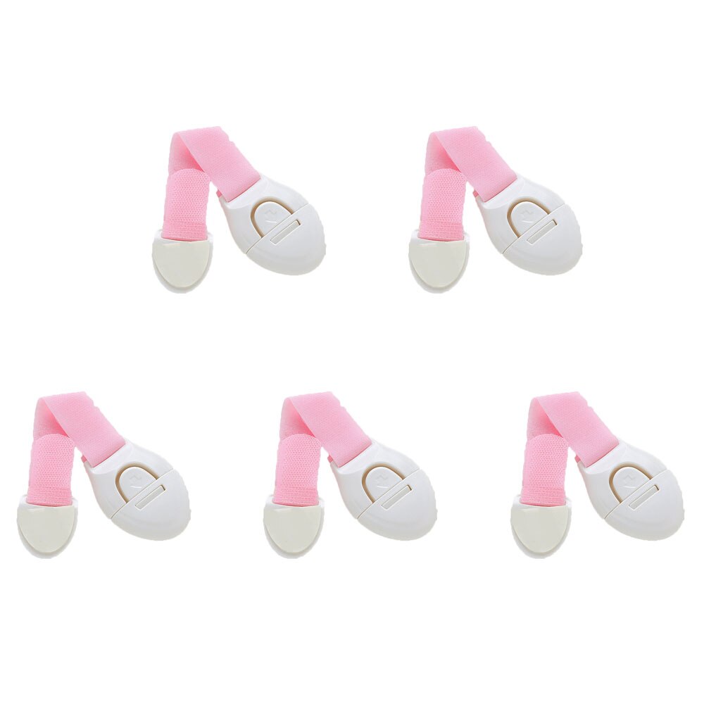 5pcs Child Cabinet Door Lock Cupboard Toilet Safety Care Lock Refrigerator Drawer Plastic Lock Baby Protection Security Products: Pink