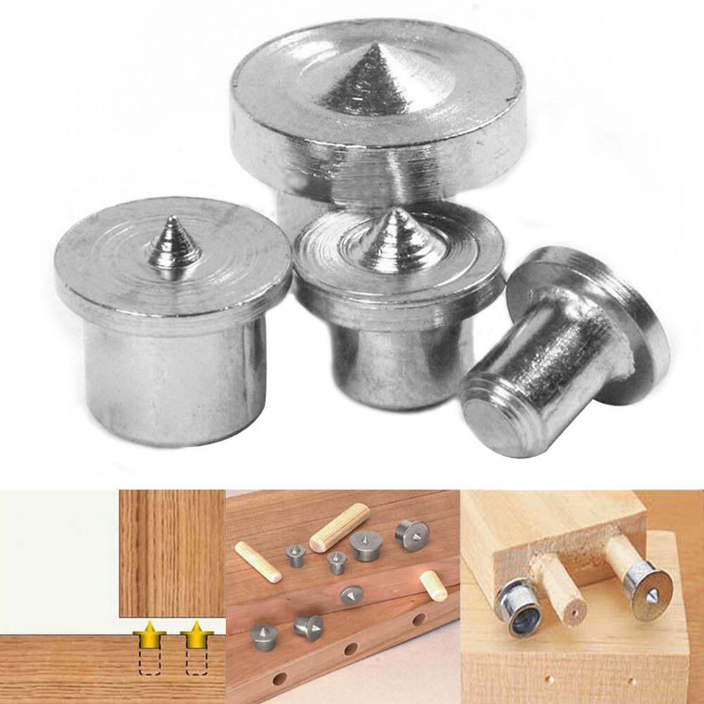 8pcs Alignment Tool For Drill Hole Pin Dowel Center Chrome Plated Joint Tenon Locator Woodworking